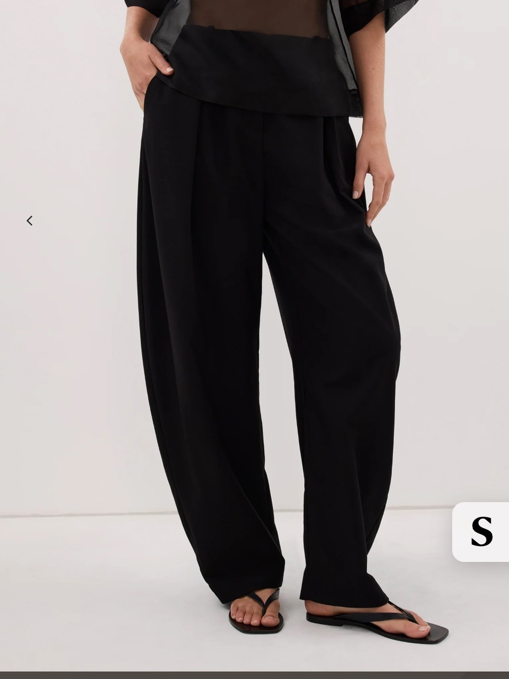 DISSH Romy Black Wide-Leg Barrel Leg High-Waist Pants